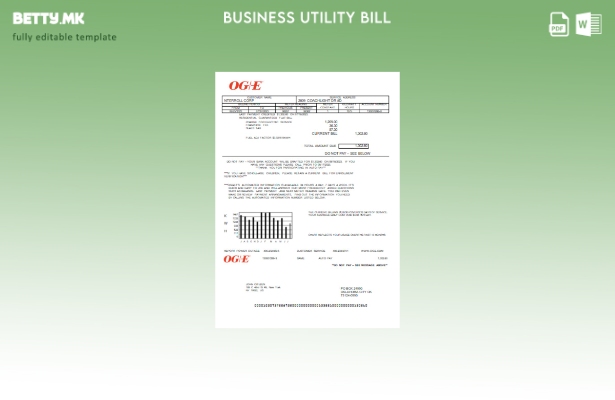 Модерен стил Оклахома OGE Energy шаблон за деловна сметка за комунални услуги